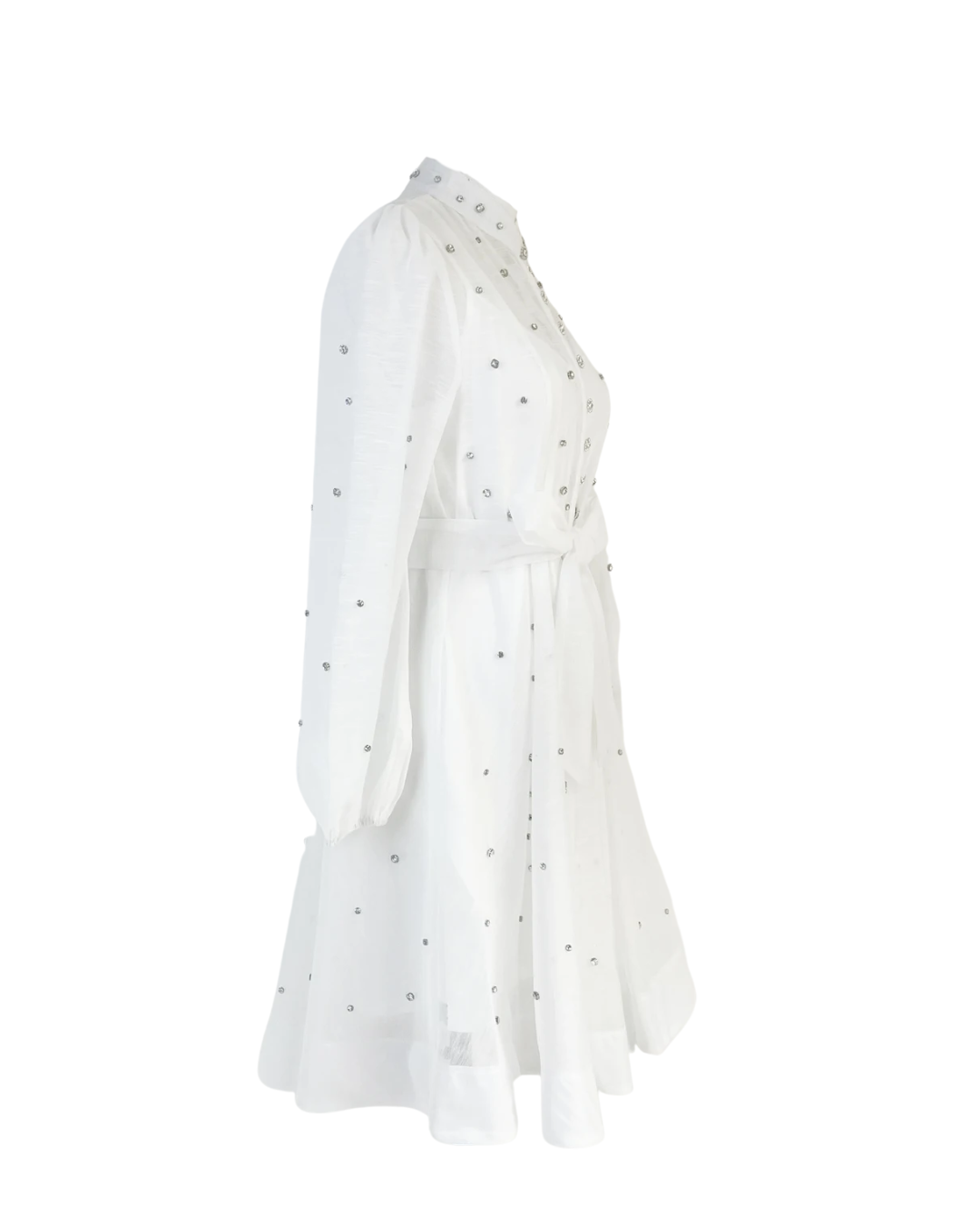 Colette White Embellished Button Mini Dress