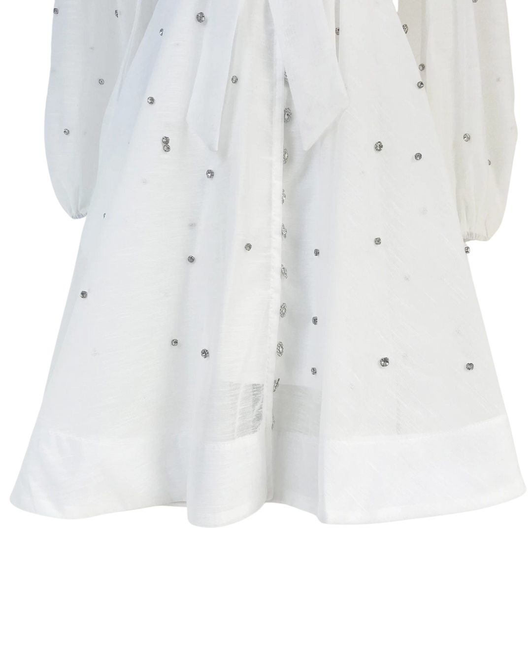 Colette White Embellished Button Mini Dress