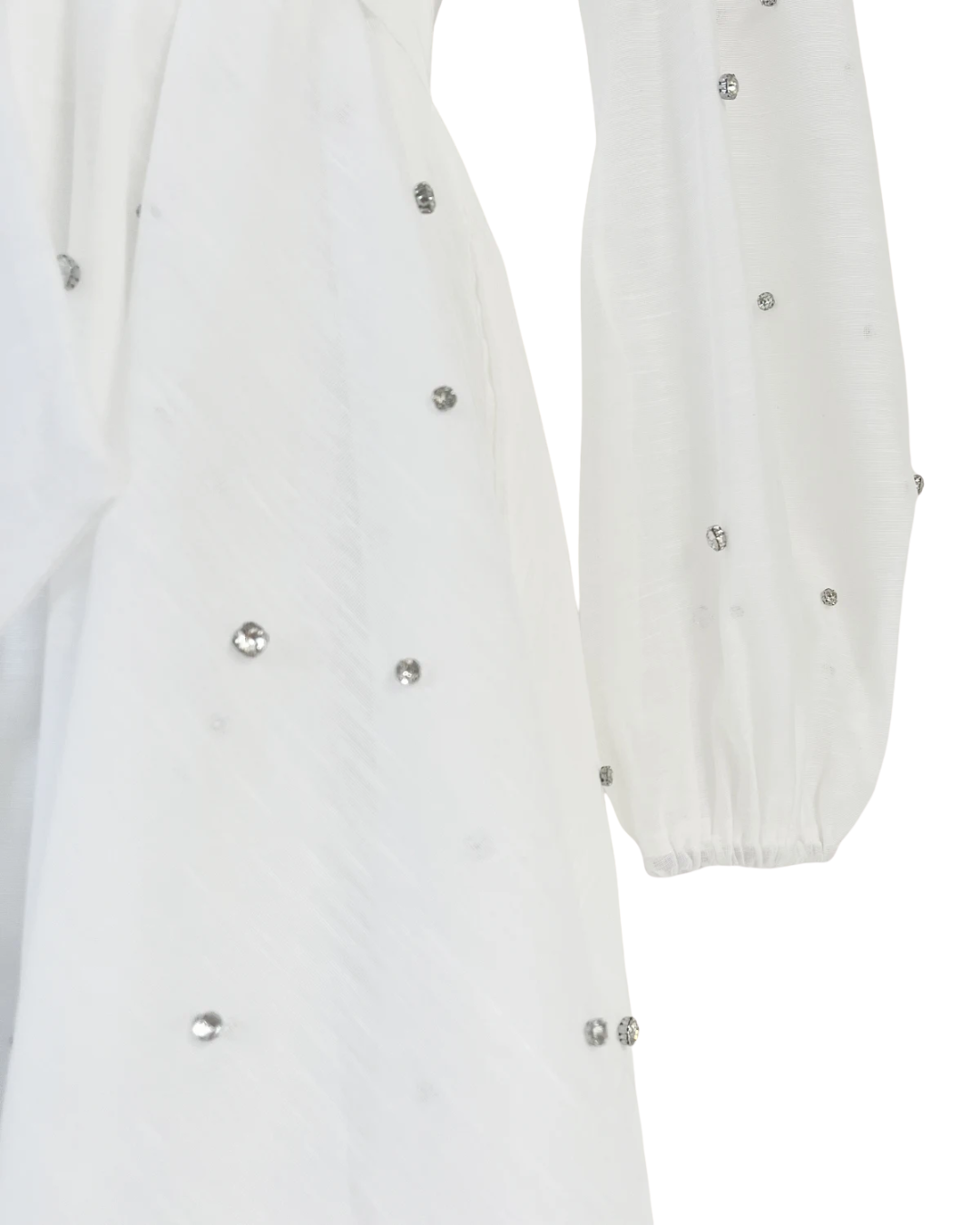 Colette White Embellished Button Mini Dress