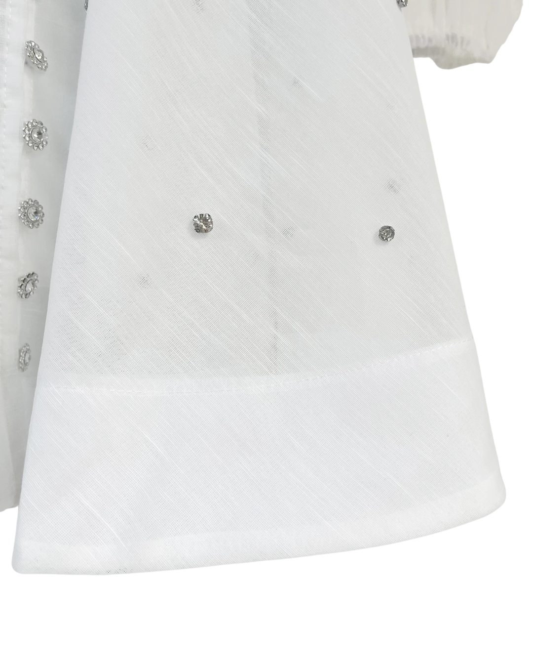 Colette White Embellished Button Mini Dress