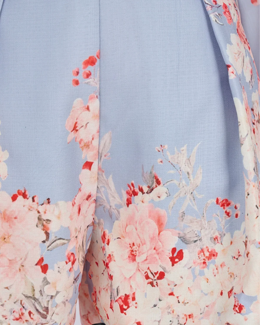Liora Powder Blue Floral Belted Shirt Co-ord