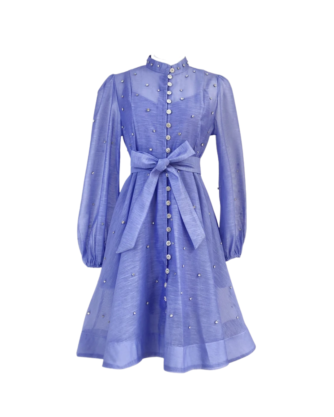 Colette Indigo Blue Embellished Button Mini Dress