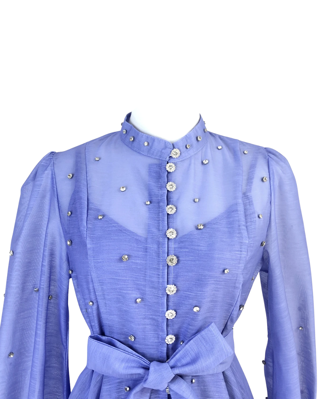 Colette Indigo Blue Embellished Button Mini Dress
