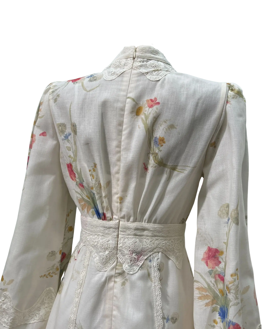Edna White Floral Lace Detailed Button Maxi Dress