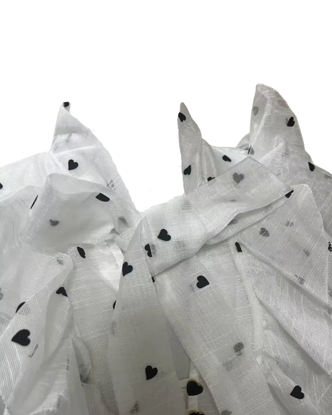 Isla White Heart Print Ruffle Detail Co-ord