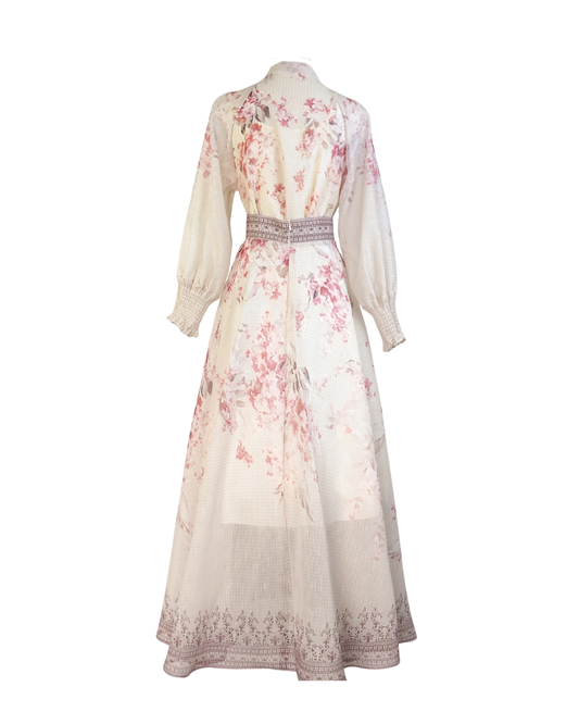 Eliora White Blossom Soft Floral Maxi Skirt Co-ord