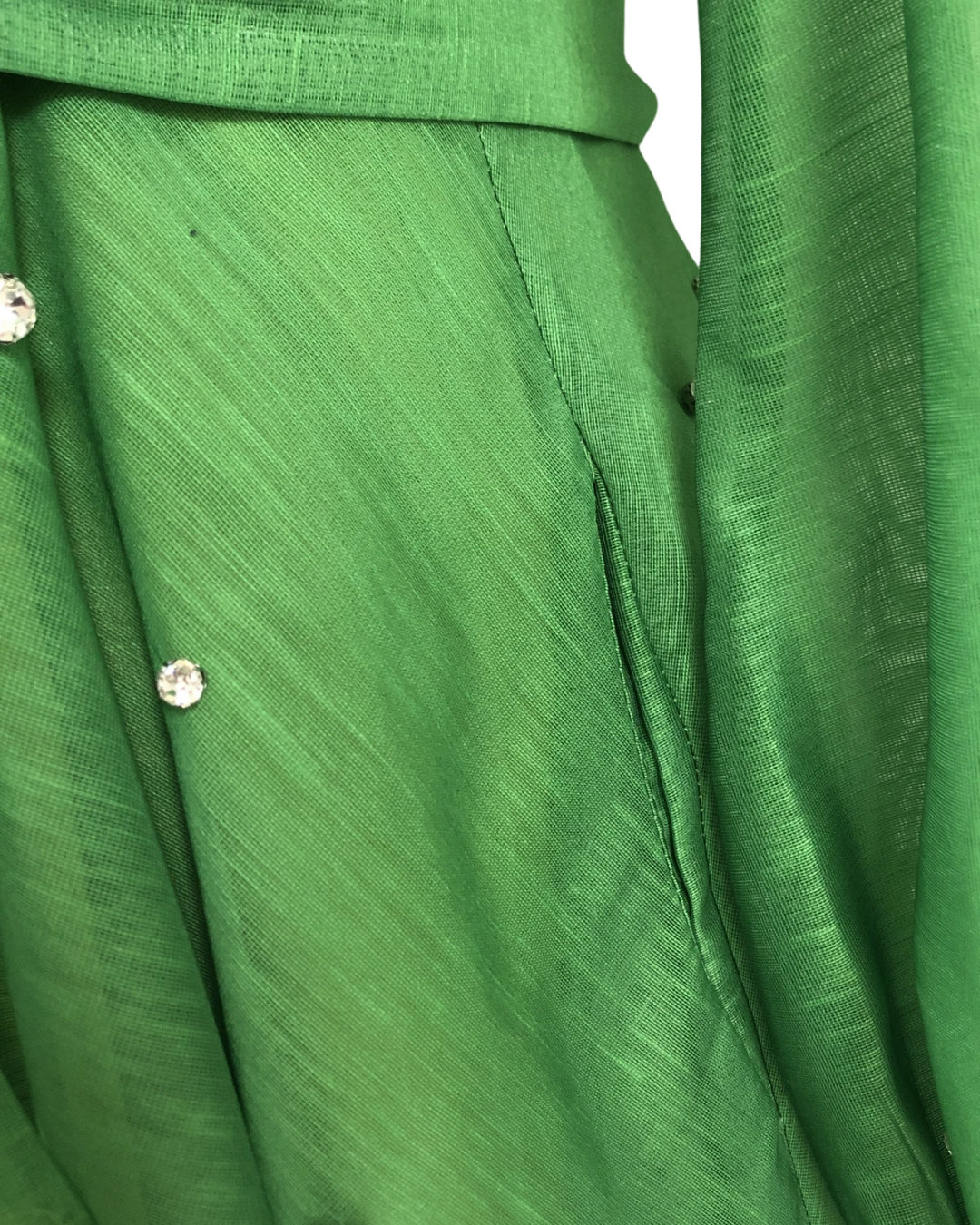 Colette Green Embellished Button Mini Dress