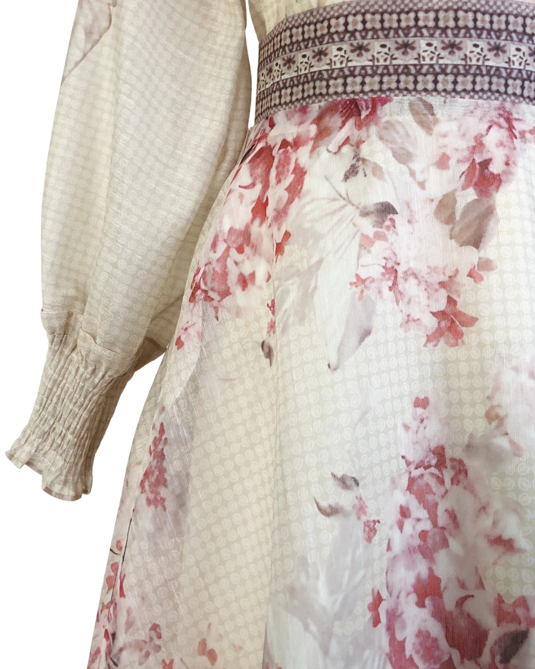 Eliora White Blossom Soft Floral Maxi Skirt Co-ord