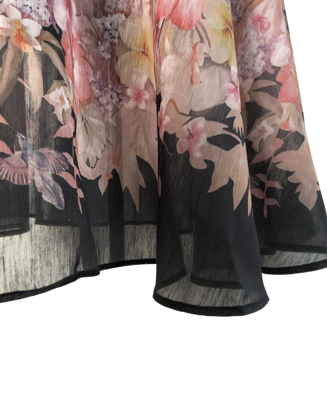 Eliora Black Blossom Soft Floral Maxi Skirt Co-ord