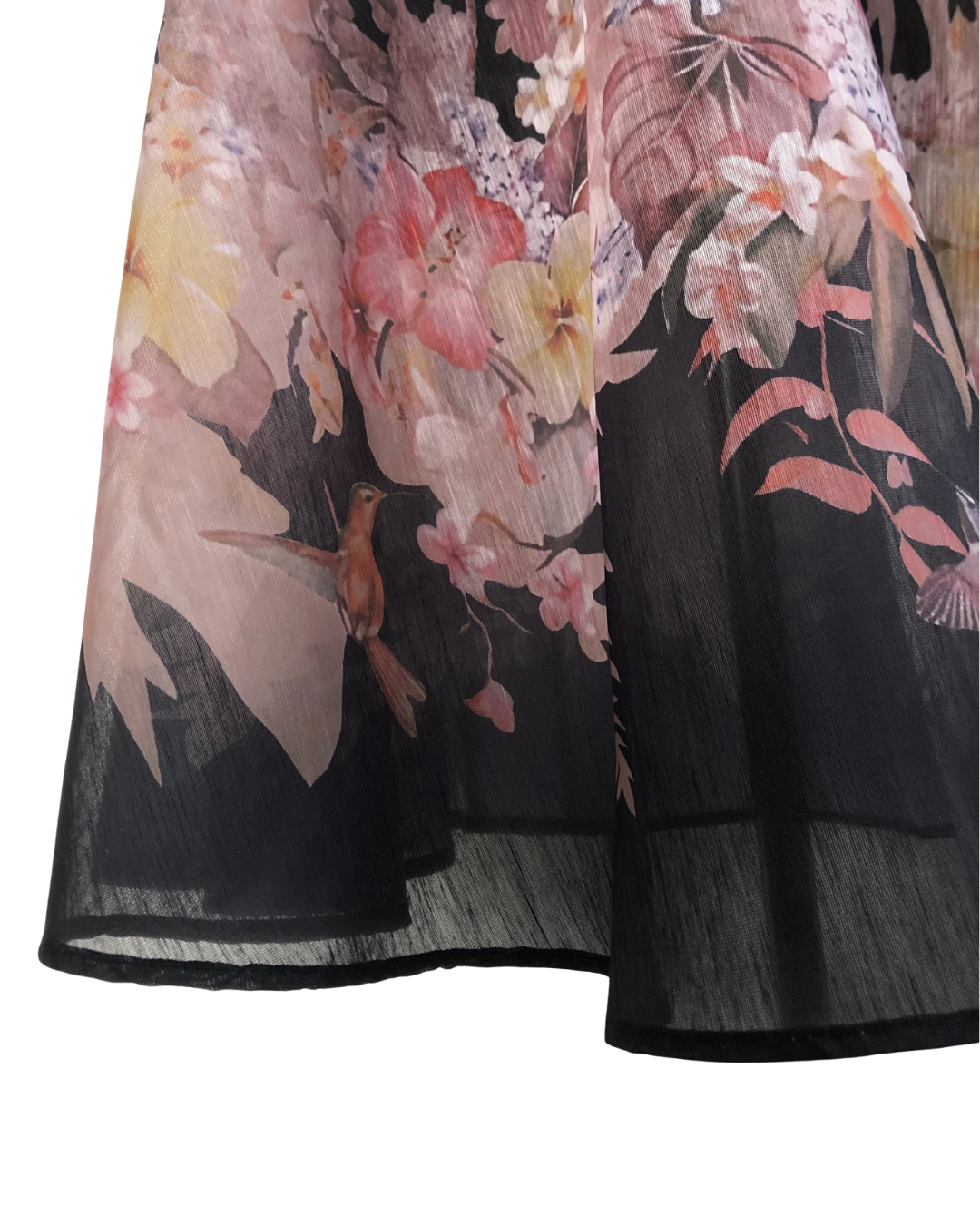 Eliora Black Blossom Soft Floral Maxi Skirt Co-ord