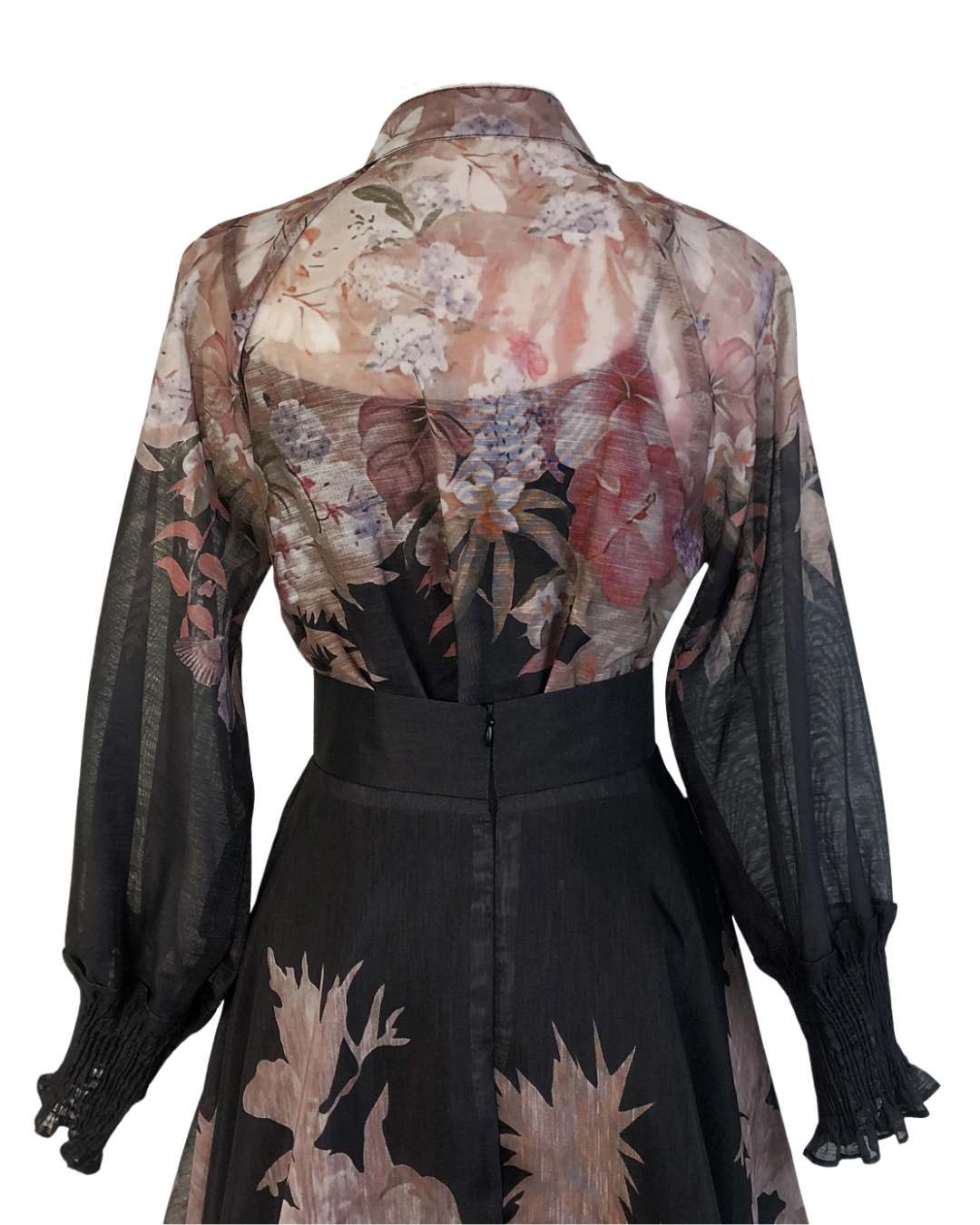 Eliora Black Blossom Soft Floral Maxi Skirt Co-ord