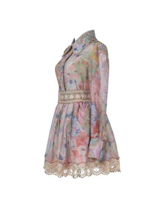 Liliane Pastel Floral Embroided Skirt Co-ord