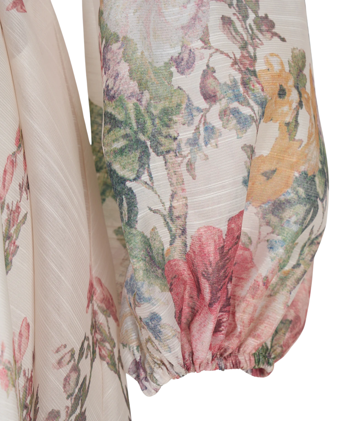 Arlette White Floral Jeweled Button Midi Dress