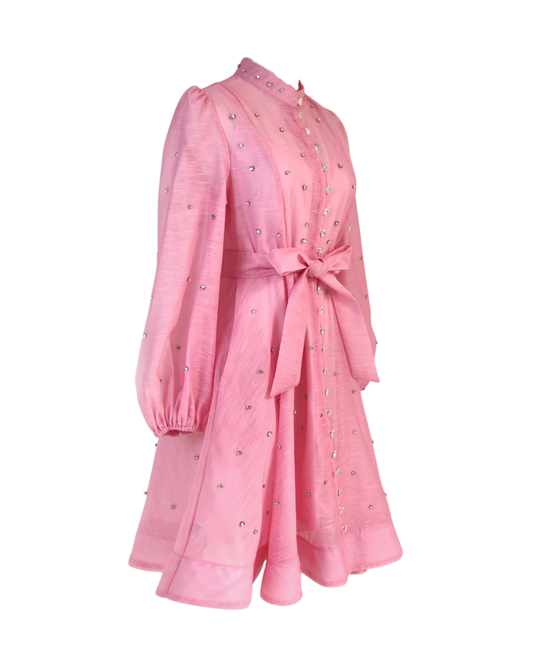 Colette Pink Embellished Button Mini Dress