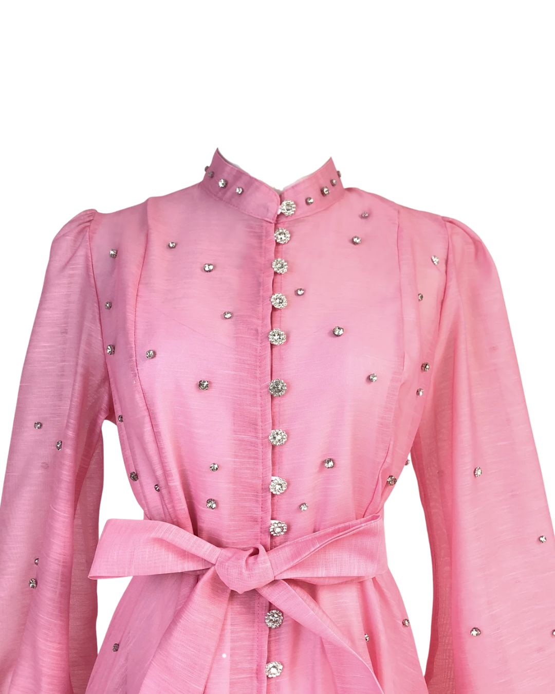 Colette Pink Embellished Button Mini Dress
