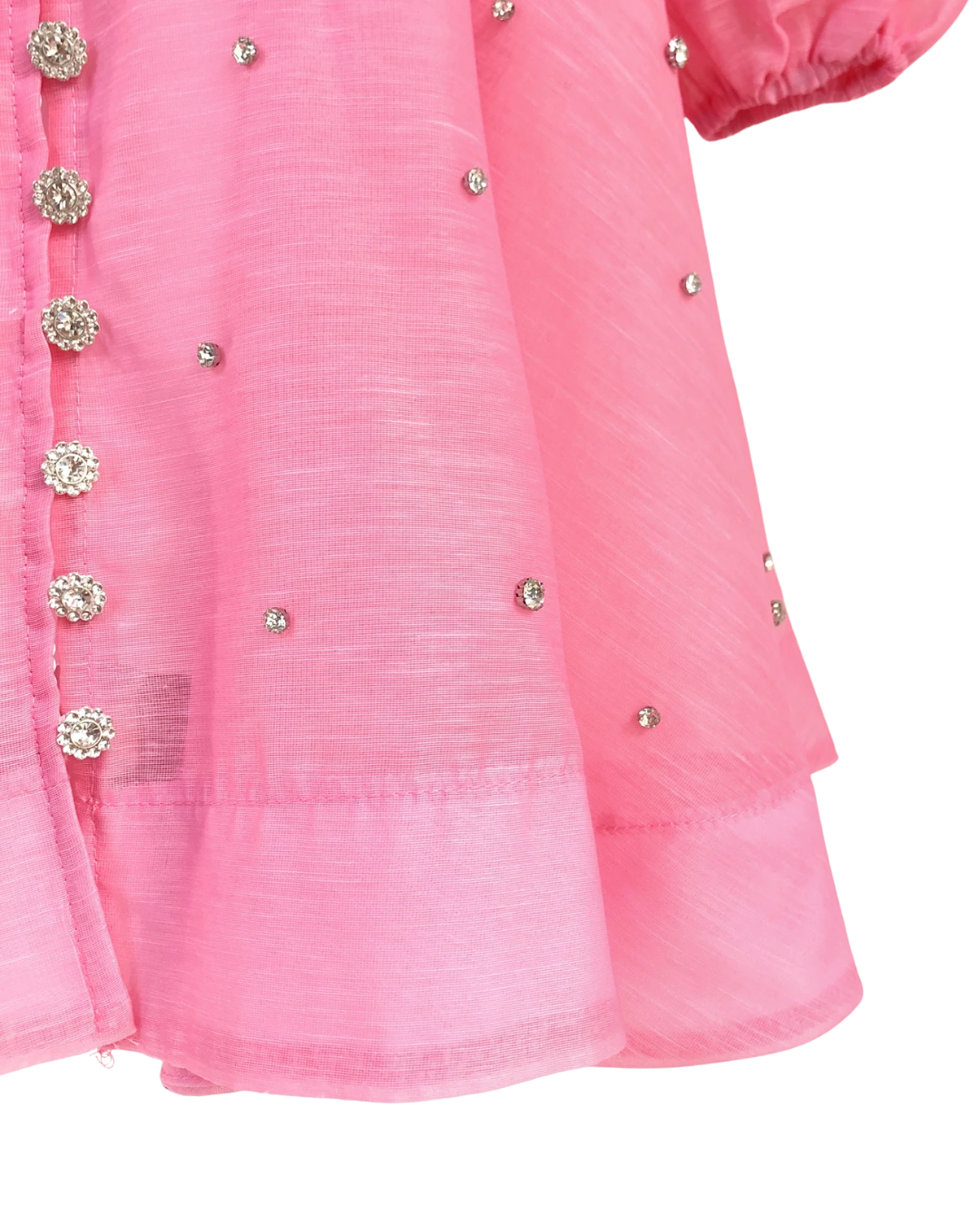 Colette Pink Embellished Button Mini Dress