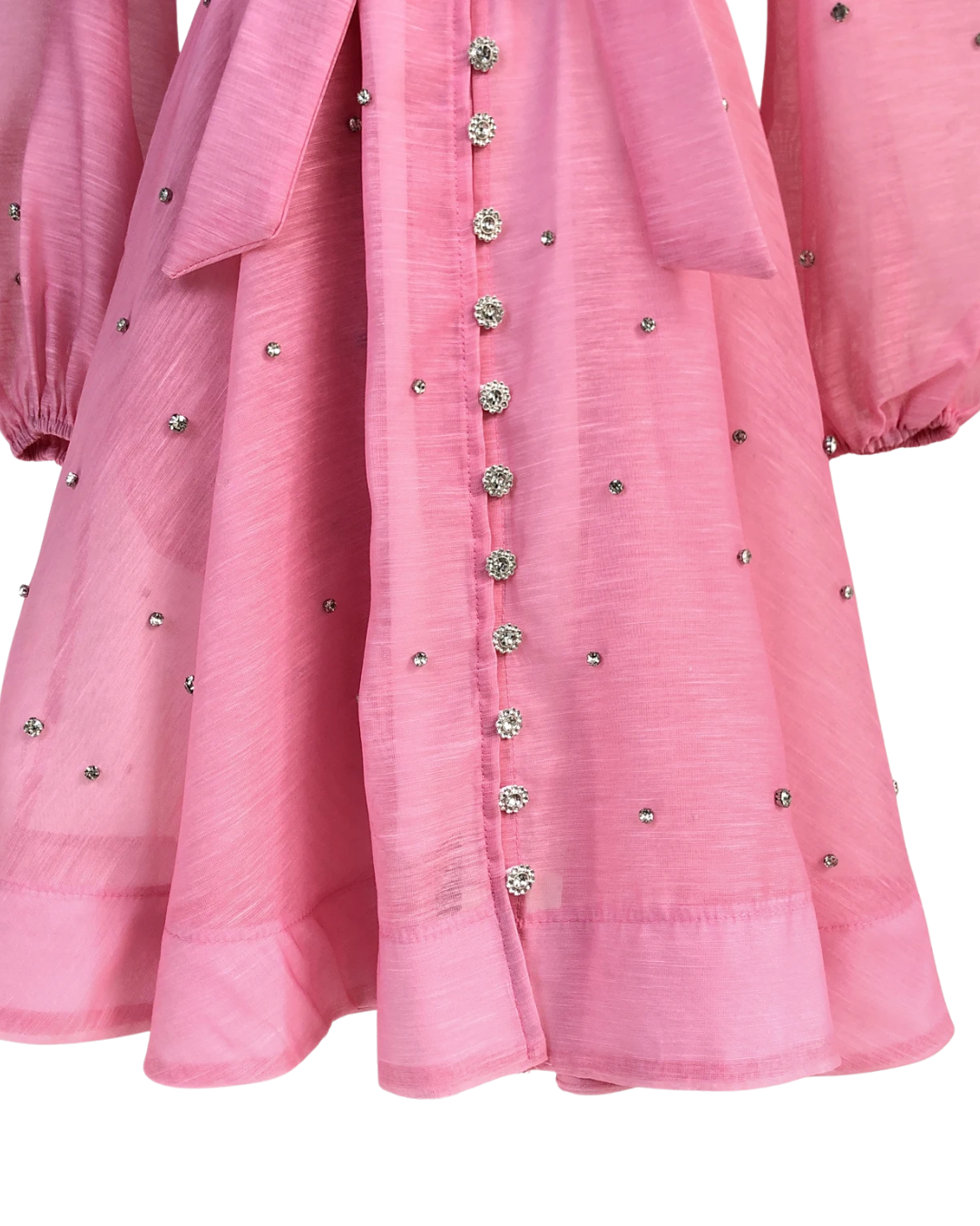 Colette Pink Embellished Button Mini Dress