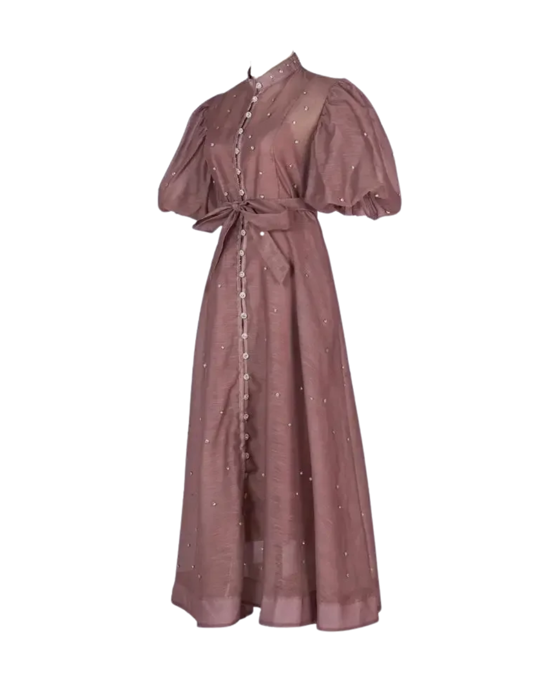Colette Plum Embellished Button Midaxi Dress