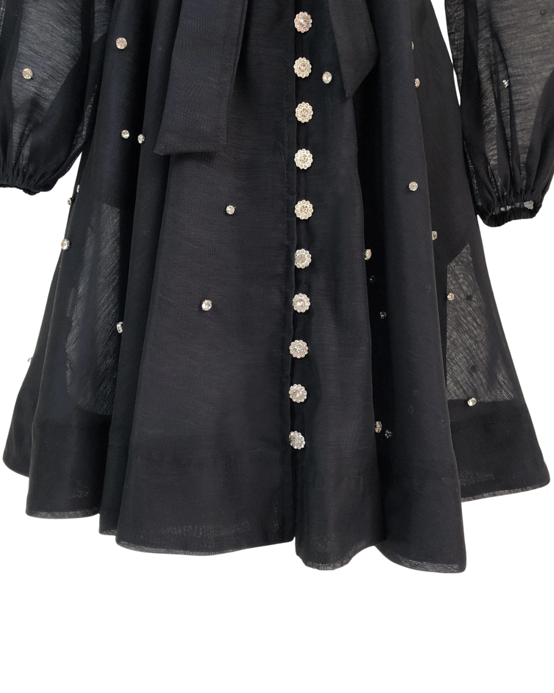 Colette Black Embellished Button Mini Dress