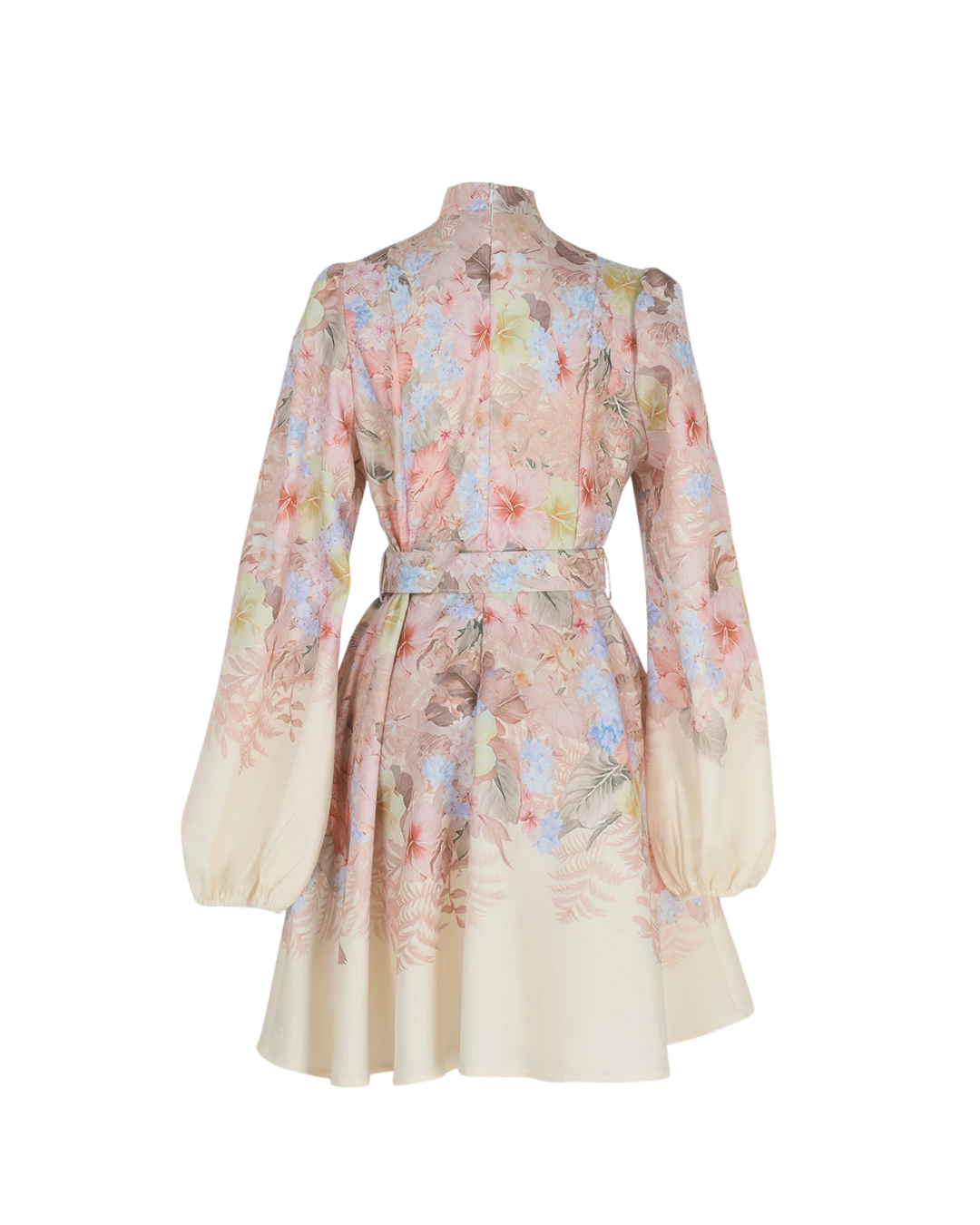 Amélia Pink Floral Jeweled Button Mini Dress