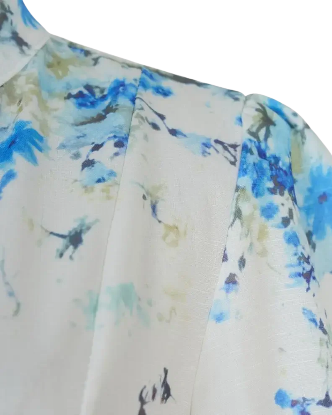 Mireille White Floral Jeweled Button Midi Dress