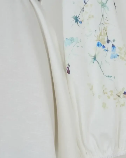 Mireille White Floral Jeweled Button Midi Dress