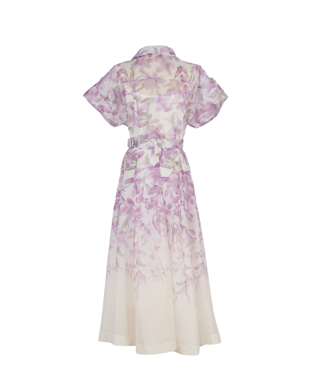 Violette Purple V Neck Shirt Midi Dress