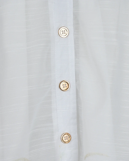 Violette White V Neck Shirt Midi Dress