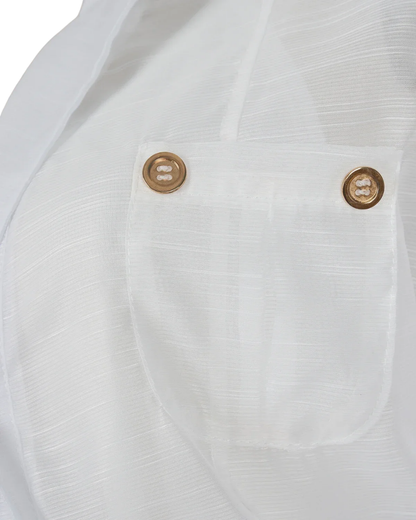 Violette White V Neck Shirt Midi Dress