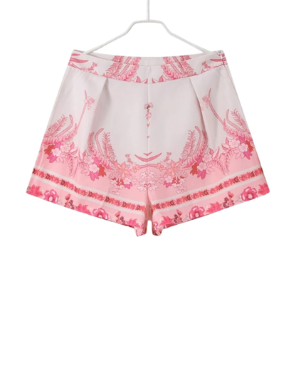 Solana Pink Paisley Shorts Co-ord