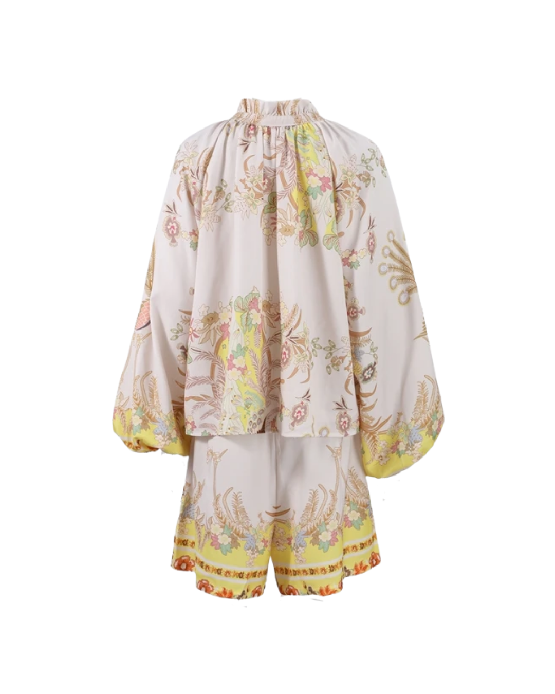 Solana Yellow Paisley Shorts Co-ord