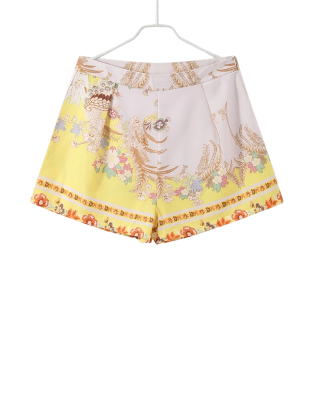 Solana Yellow Paisley Shorts Co-ord