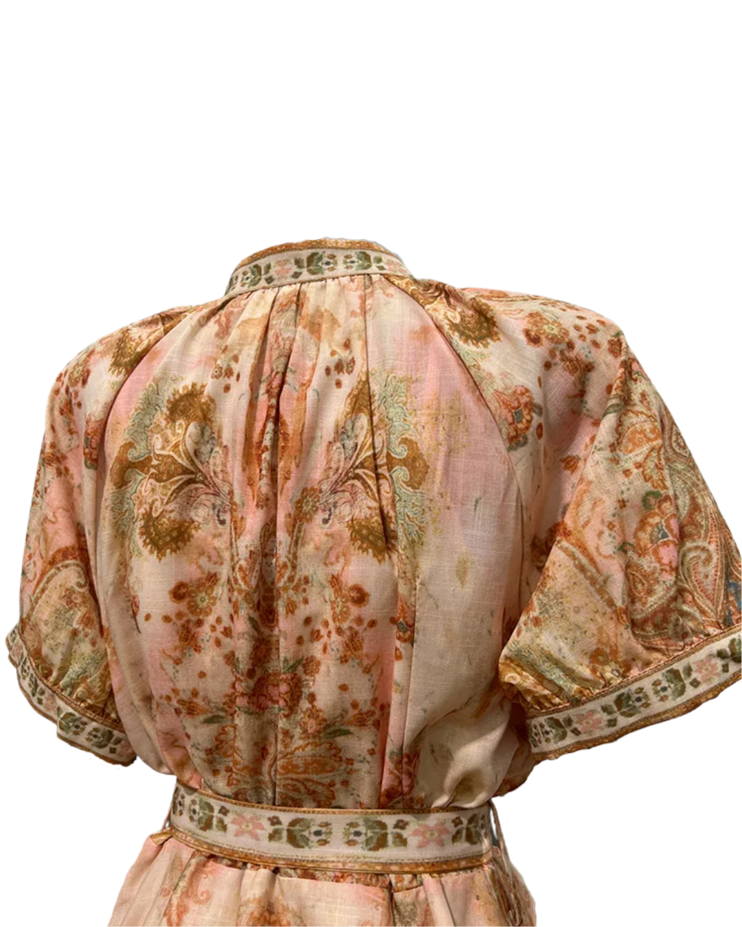 Rome Burnt Orange Pattern Belted Midaxi Dress