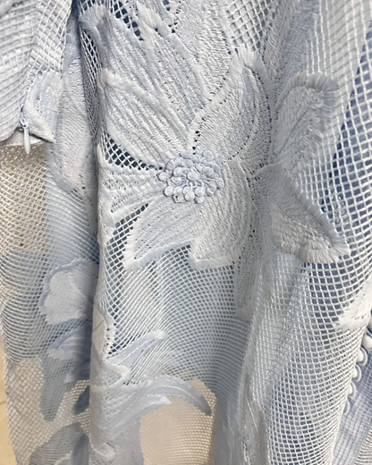 Anais Blue Lace Flower Detailed Rope Belt Midaxi Dress