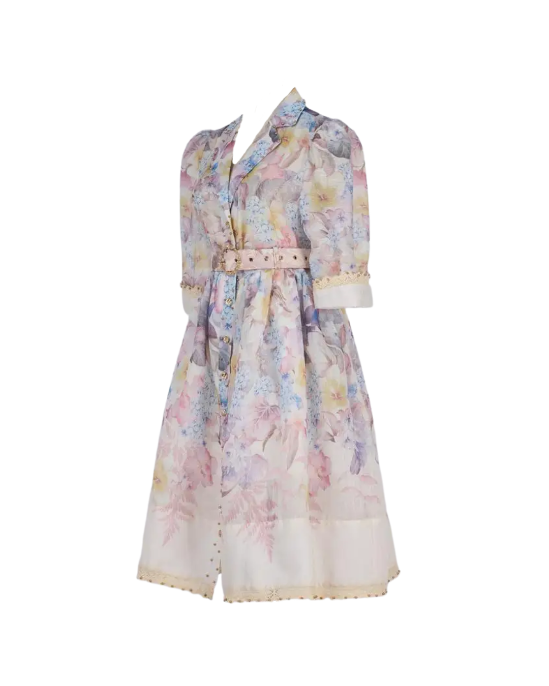 Seraphine Floral V Neck Shirt Midi Dress