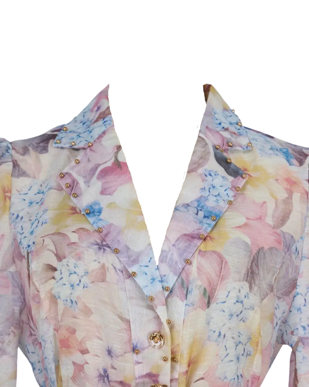 Seraphine Floral V Neck Shirt Midi Dress