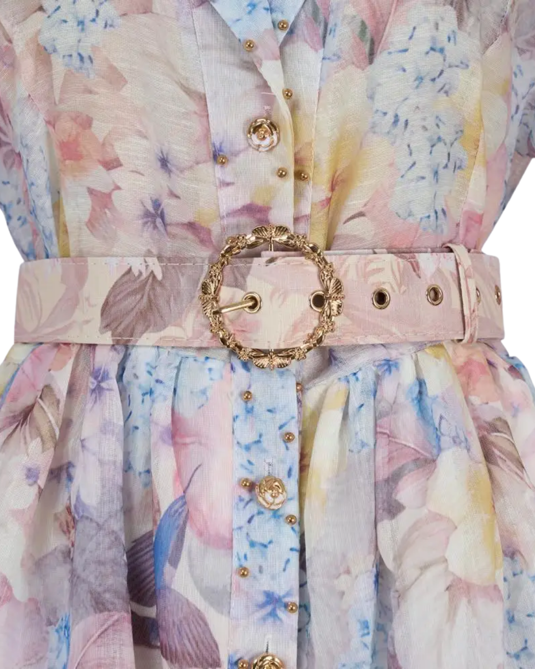 Seraphine Floral V Neck Shirt Midi Dress