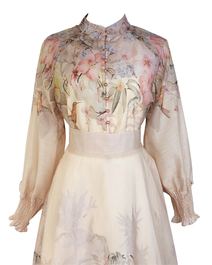 Eliora Blossom Soft Floral Maxi Skirt Co-ord