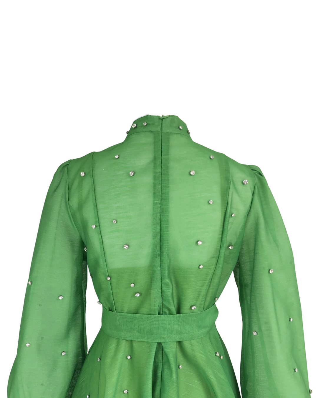 Colette Green Embellished Button Mini Dress