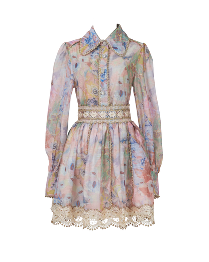 Liliane Pastel Floral Embroided Skirt Co-ord