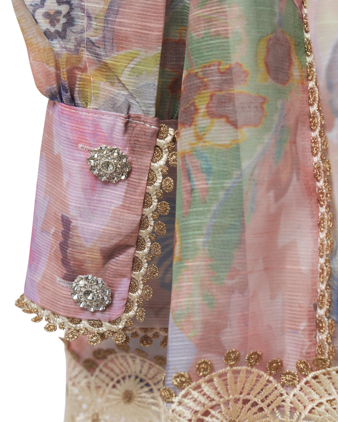 Liliane Pastel Floral Embroided Skirt Co-ord