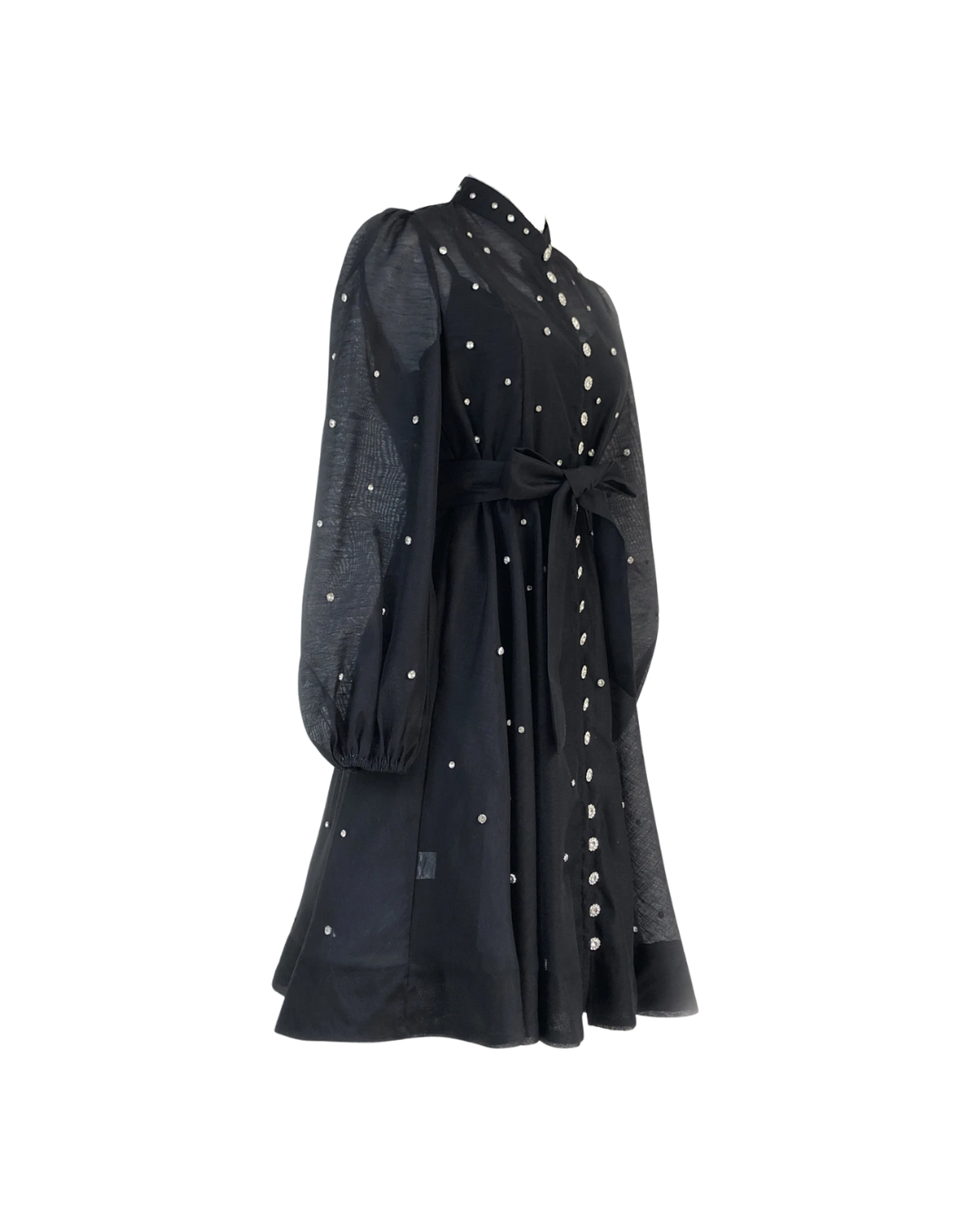Colette Black Embellished Button Mini Dress