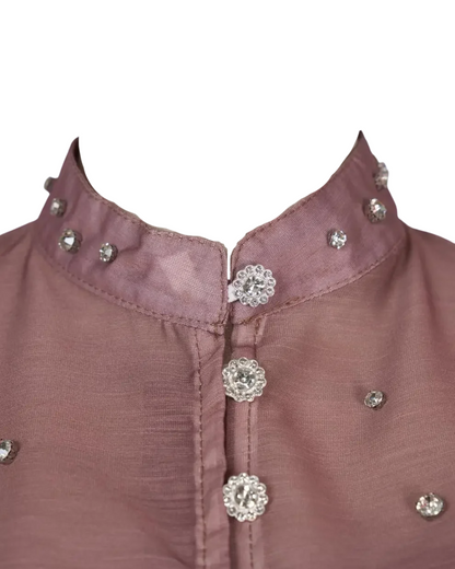Colette Plum Embellished Button Midaxi Dress