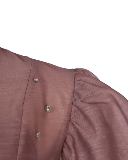 Colette Plum Embellished Button Midaxi Dress