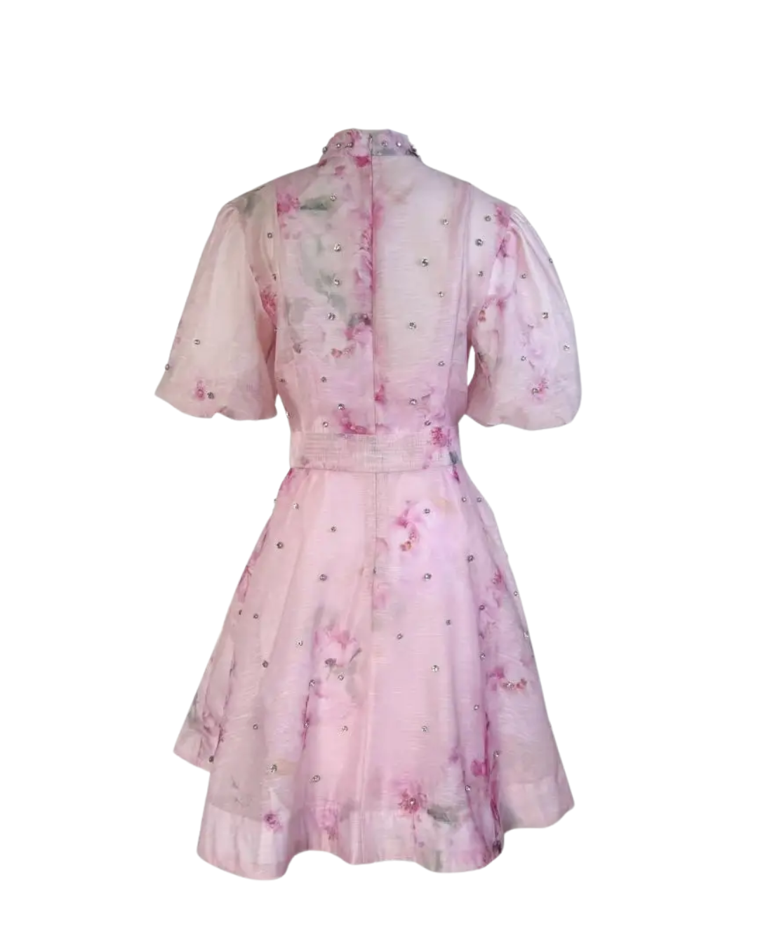 Colette Pink Floral Embellished Button Mini Dress
