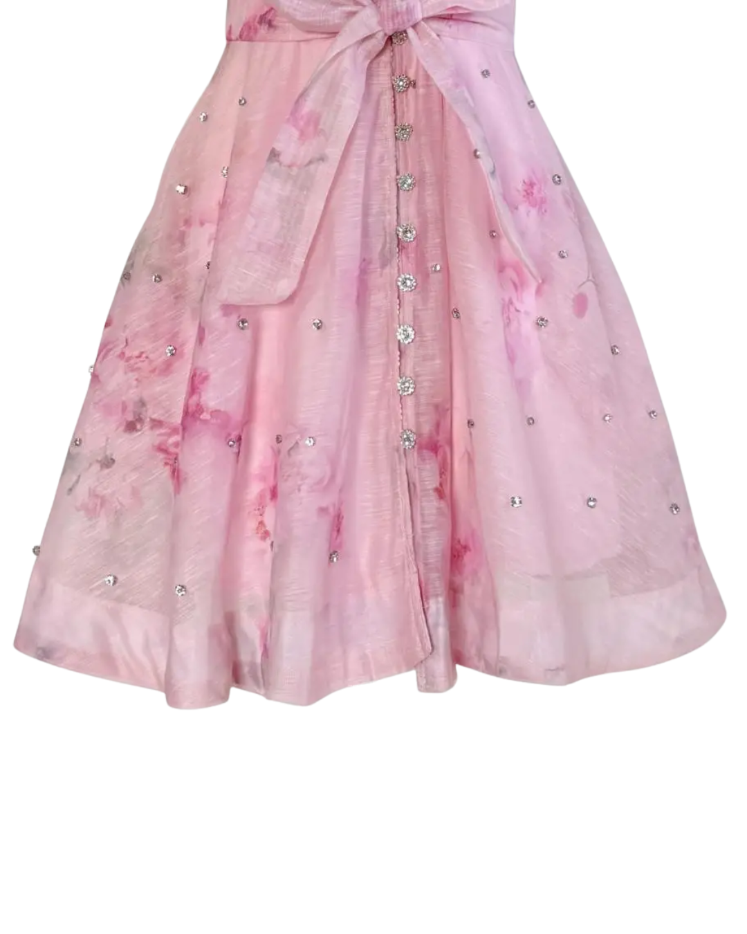 Colette Pink Floral Embellished Button Mini Dress