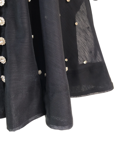 Colette Black Embellished Button Mini Dress